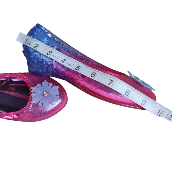 Frozen II Girl's Size 2 Pink Blue Snowflake Cutout Jelly Ballet Slipper … - Picture 13 of 13